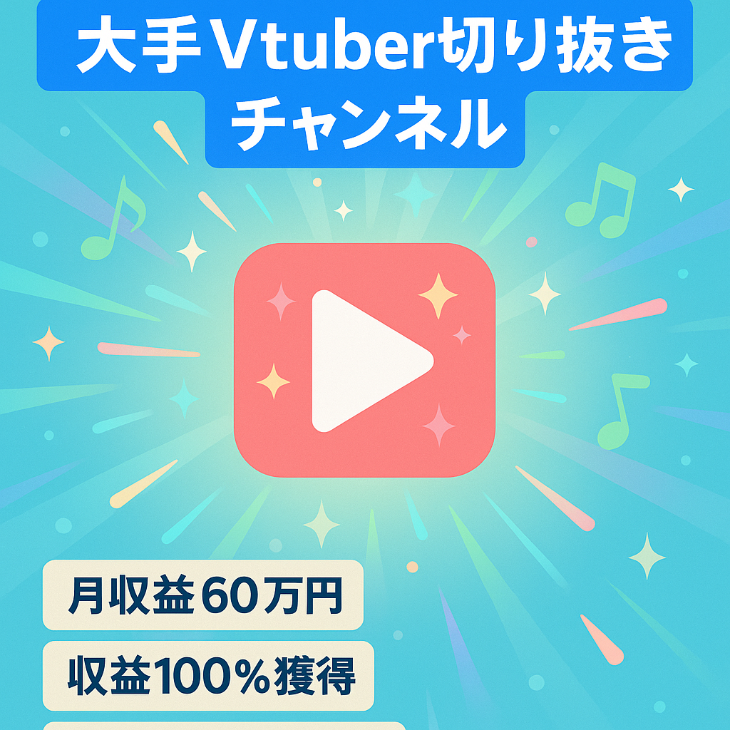 【月収益60万円】大手事務所Vtuber単体の切り抜きチャンネル【登録者3万人】