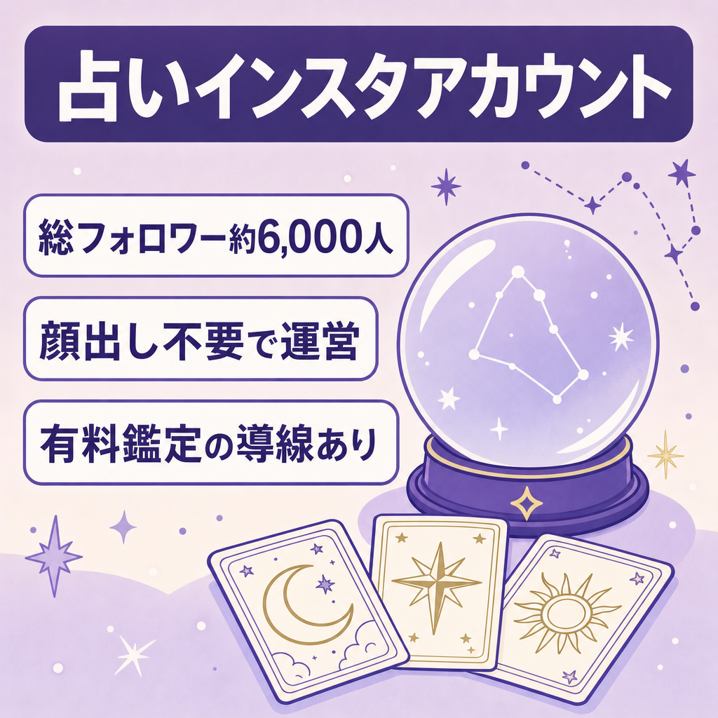 【総フォロワー約6,000人】インスタ占いアカウント（属人性なし）