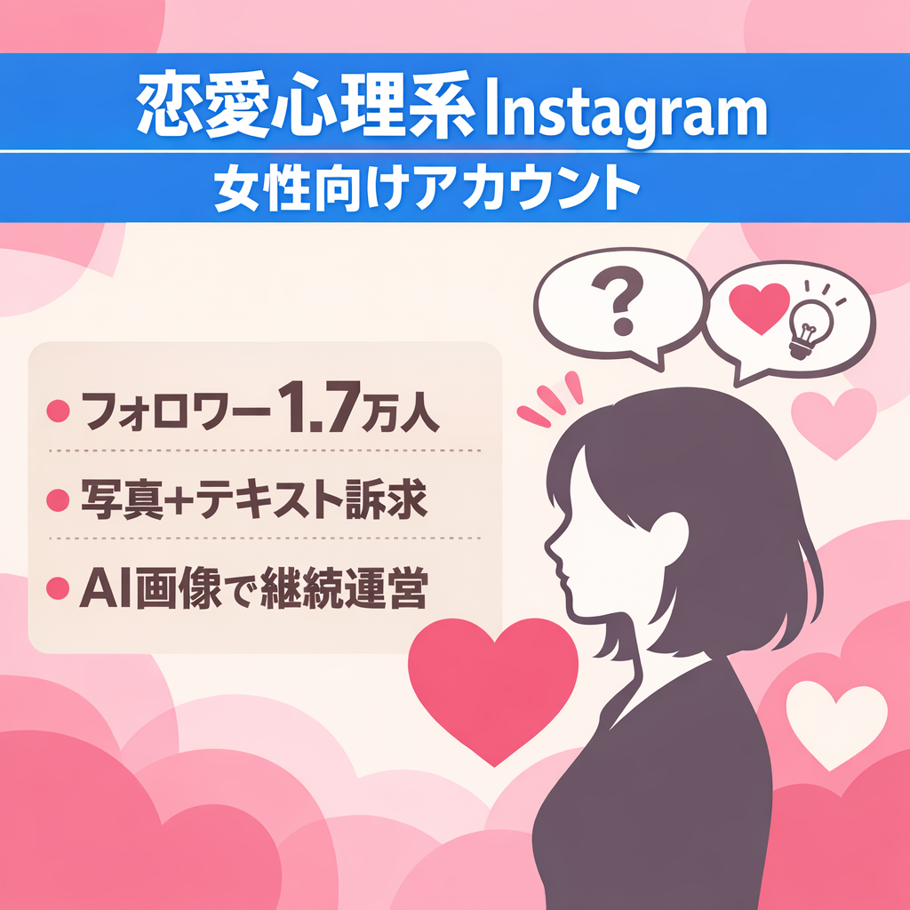 【1.7万フォロワー】恋愛心理系Instagramアカウント｜女性向け恋愛コンテンツ