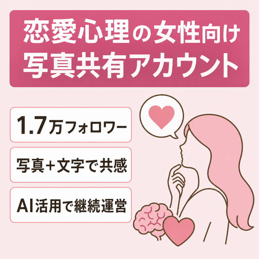 【1.7万フォロワー】恋愛心理系Instagramアカウント｜女性向け恋愛コンテンツ