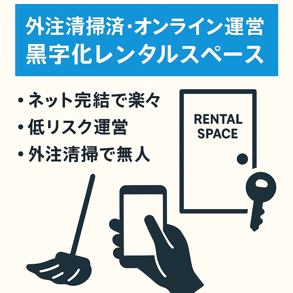 外注清掃済・オンライン運営のみで黒字化したレンタルスペース