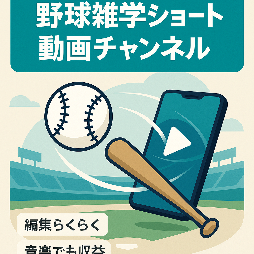 【スピード重視】収益右肩上がり中/ショート動画メインの野球雑学系/通常動画は大谷翔平の海外の反応/BGM収益あり/マニュアル完備/非属人/