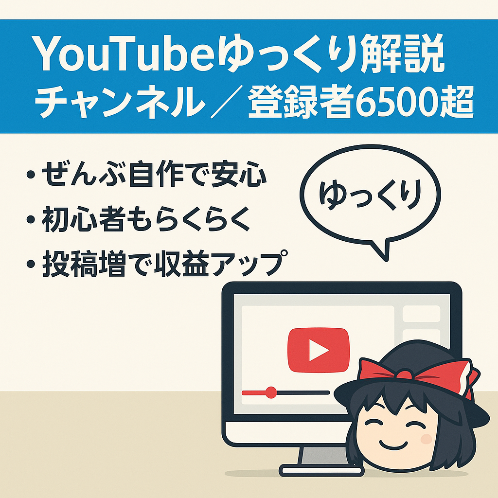 【YouTubeチャンネル】ゆっくり解説系 チャンネル登録者数6500人以上