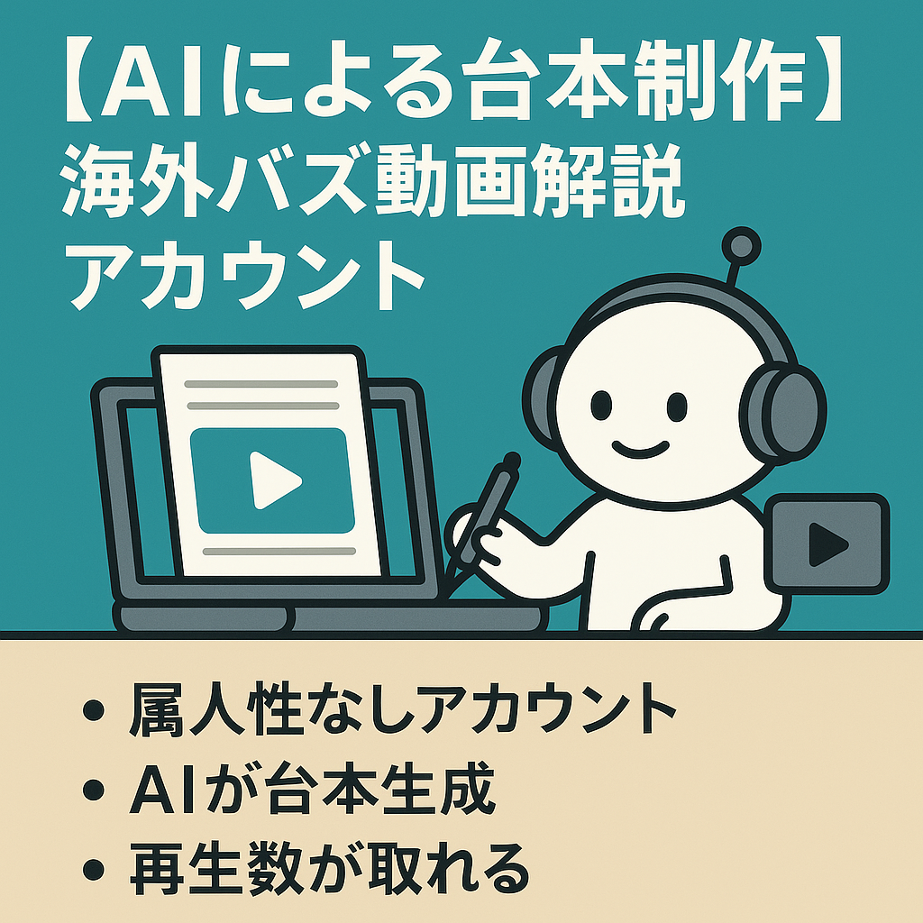 【AIによる台本制作で効率化】海外バズ動画解説アカウント