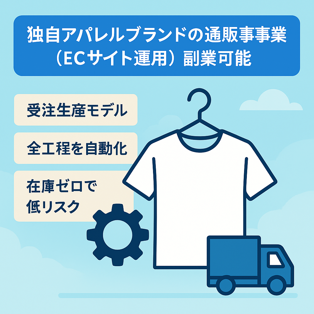 独自アパレルブランドの通販事業（ECサイト運用）副業可能