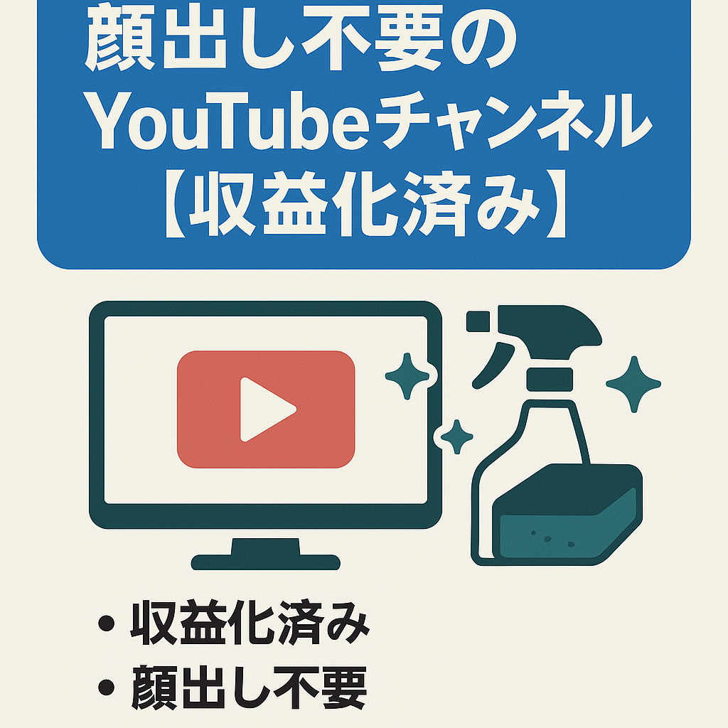 顔出し不要のyoutubeチャンネル2ch掃除系運用中【収益化済み】【登録者1500人超】