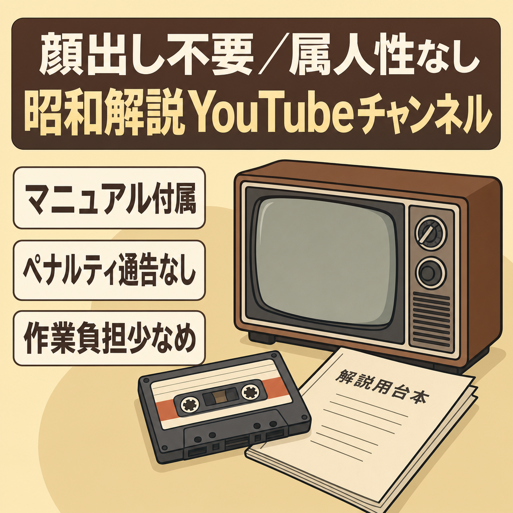 今流行りの「懐かしの昭和を解説する」YouTubeチャンネル【顔出し不要/属人性なし】