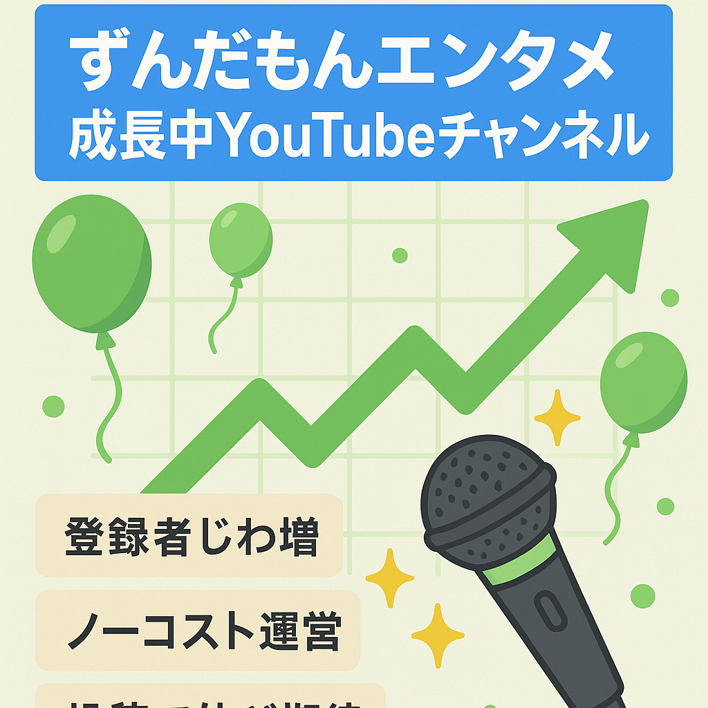 【現在も登録者増加中】最高収益12000円のずんだもんエンタメYouTubeチャンネル【伸びしろ◎】【金額交渉可】