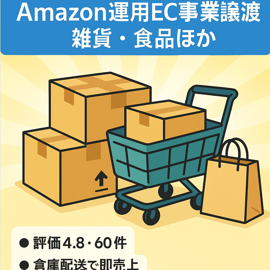 【EC事業の譲渡（AmazonSeller運用）】2021年12月スタート/ジャンルは生活雑貨・食品・家電・ペット用品等多岐にわたって販売実績あり/ブランド登録多数あり