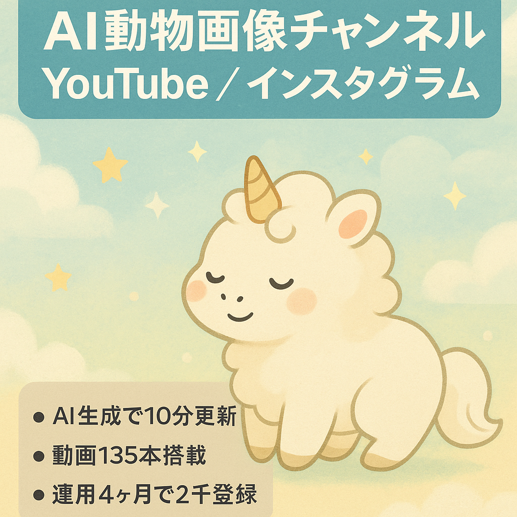 【チャンネル登録者数1900人越え人気チャンネル】AI生成した空想の可愛い動物画像発信！1600人フォロワーインスタアカウント付き