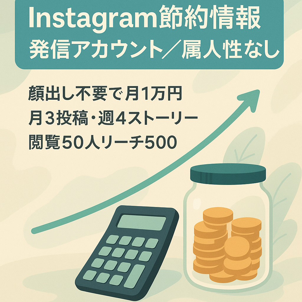 節約情報発信Instagram節約情報発信アカウント（属人性なし）