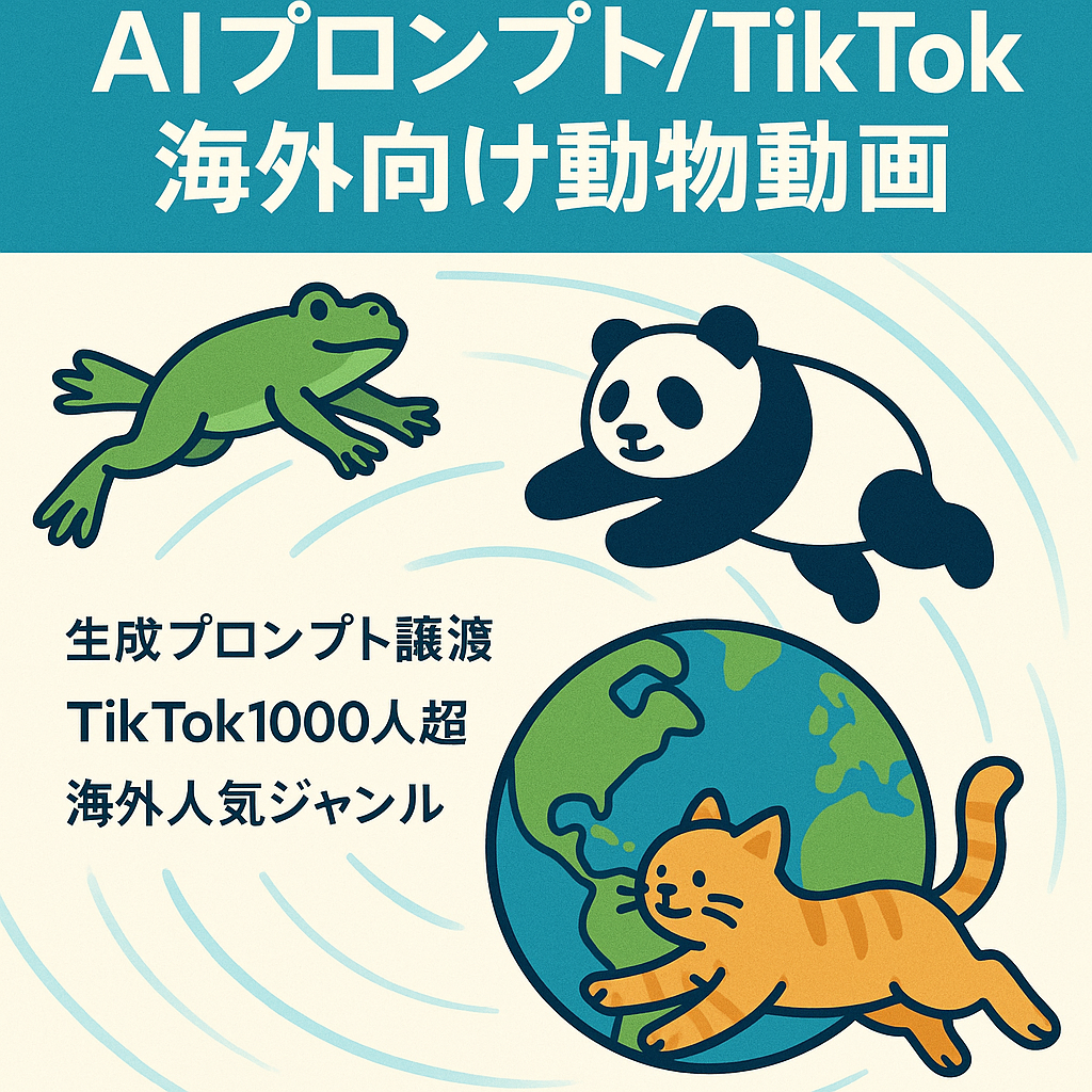 【登録者2700人超え】海外向け動物ショート動画【AI生成プロンプト・TikTokアカウント付き！】