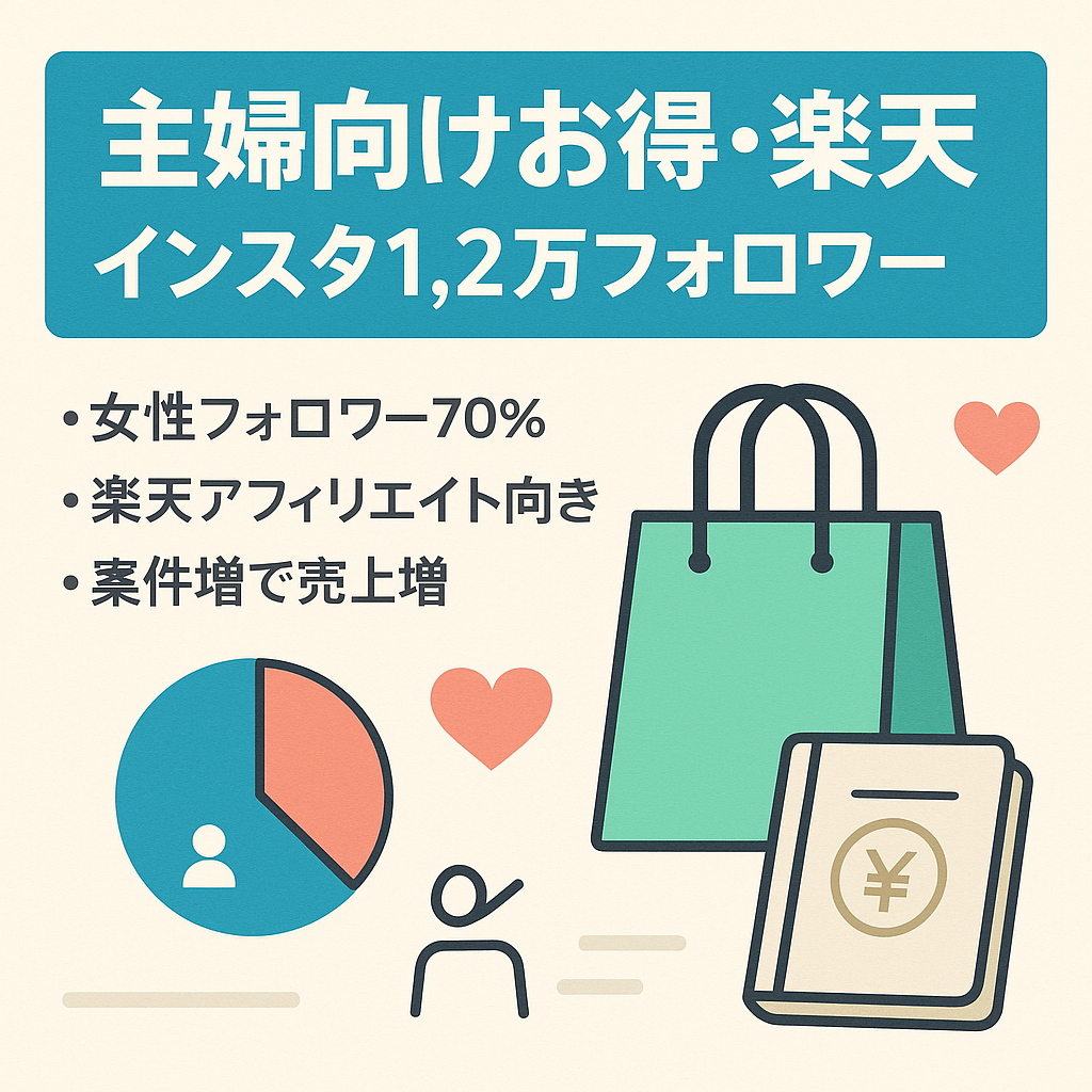 【インスタ1.2万フォロワー】主婦層向け お得・楽天・暮らしアカウント