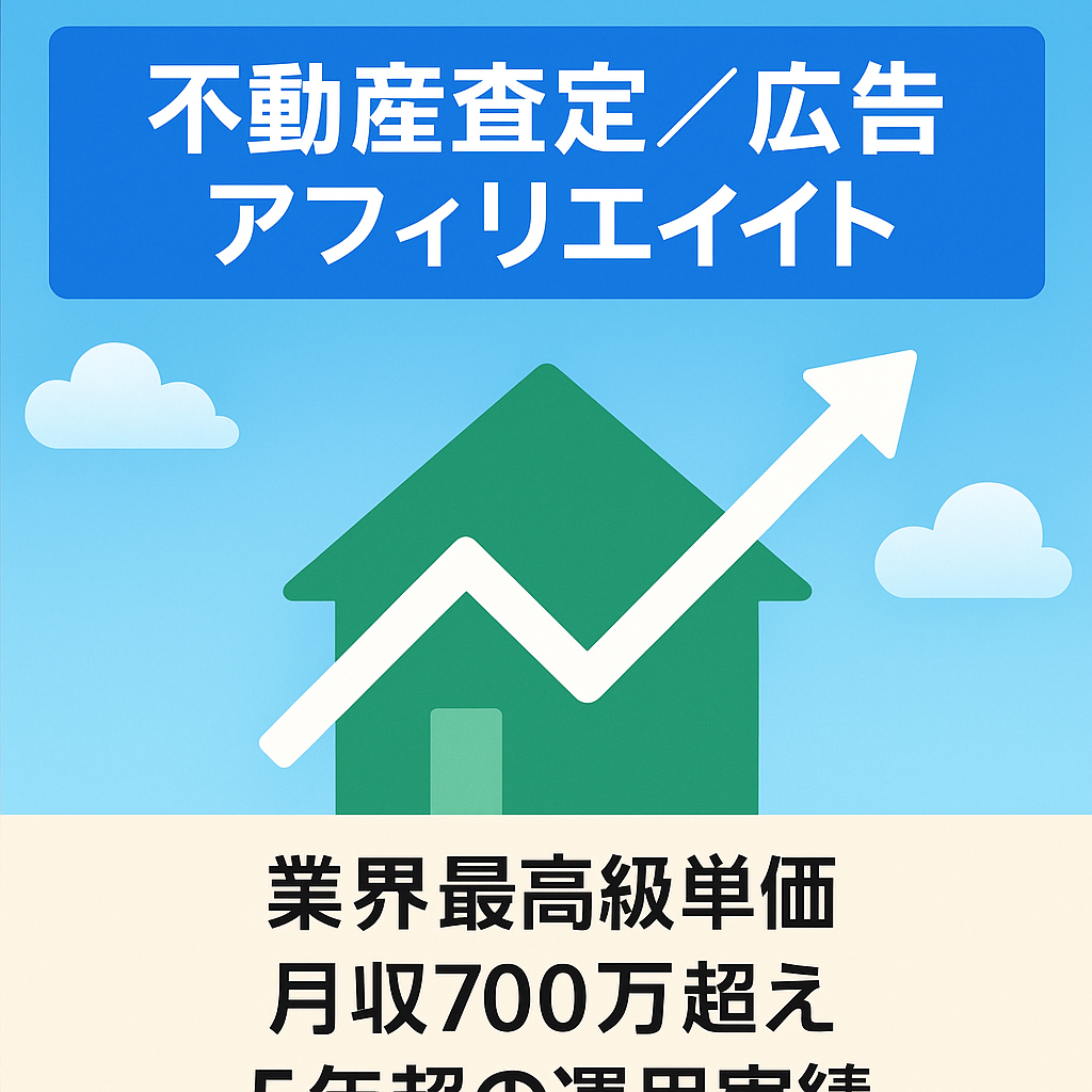 運営歴5年。最高月収700万越えの不動産査定の広告アフィリエイト