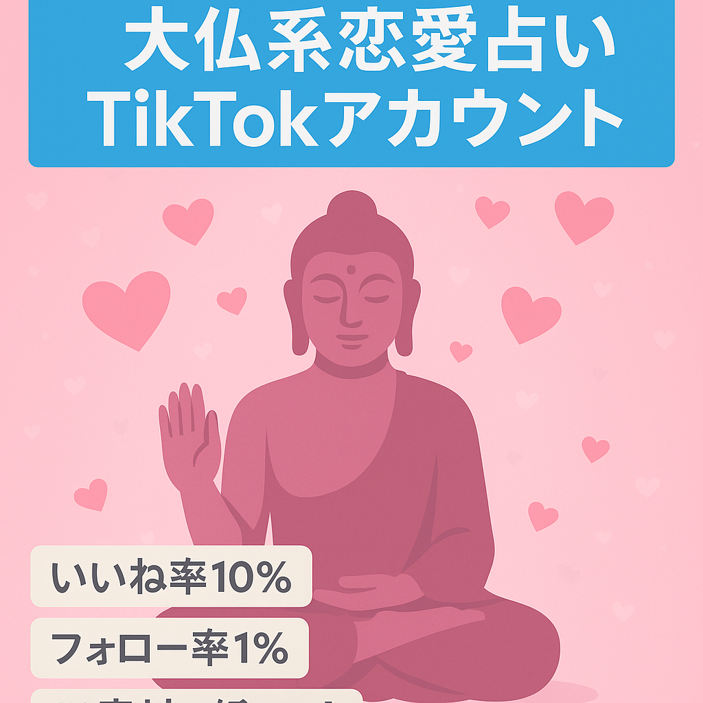 【高フォロー率1%・1900フォロワー】大仏系の恋愛占いTikTokアカウント
