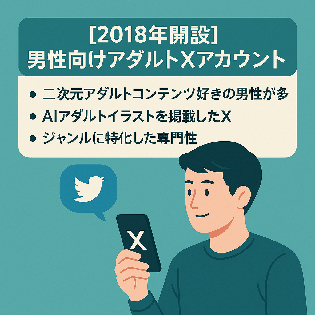 【2018年開設】Twitter2.5万人越えアカウント日本人男性多め（二次元アダルト）