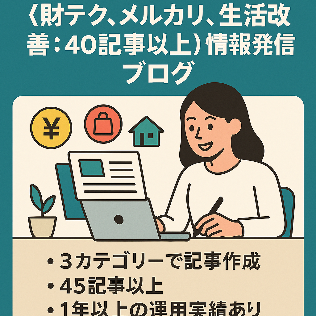 【財テク、メルカリ、生活改善：40記事以上】情報発信メディア（ブログ）