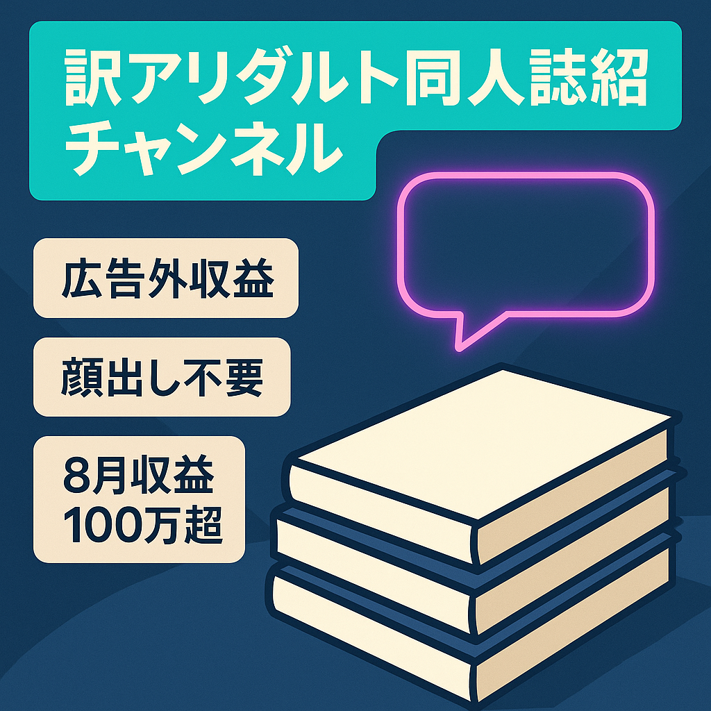 【訳アリ】【8月収益100万円超え見込み】ニッチなアダルト漫画紹介チャンネル【顔出しなし】