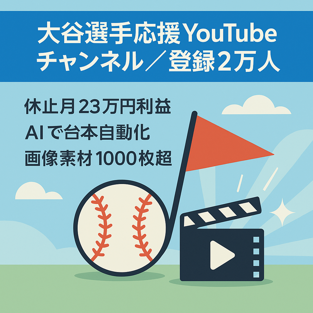【登録者2万人超え】大谷選手応援チャンネル【更新休止月23万円利益】