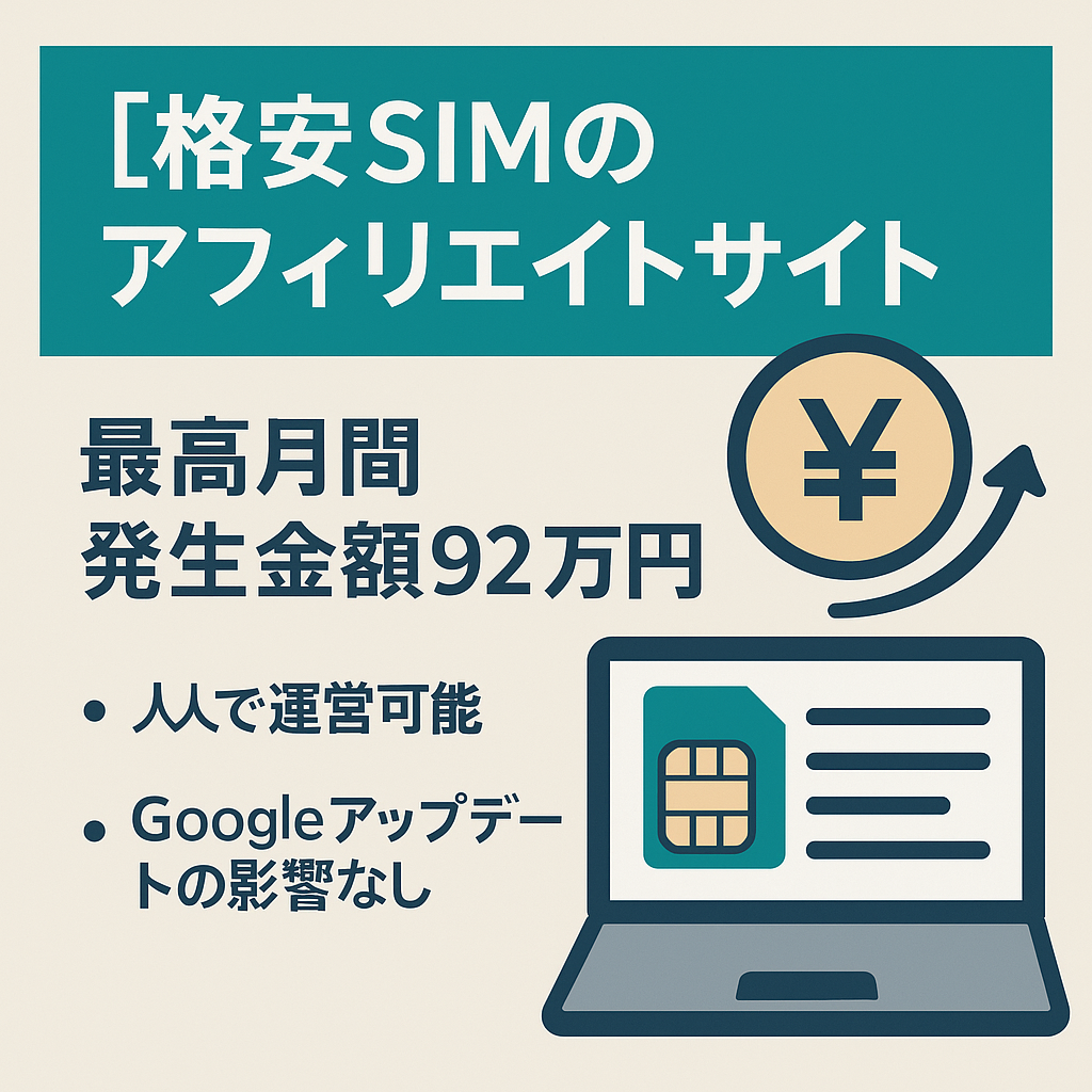 【格安SIMのアフィリエイトサイト】最高発生金額92万円（月間）