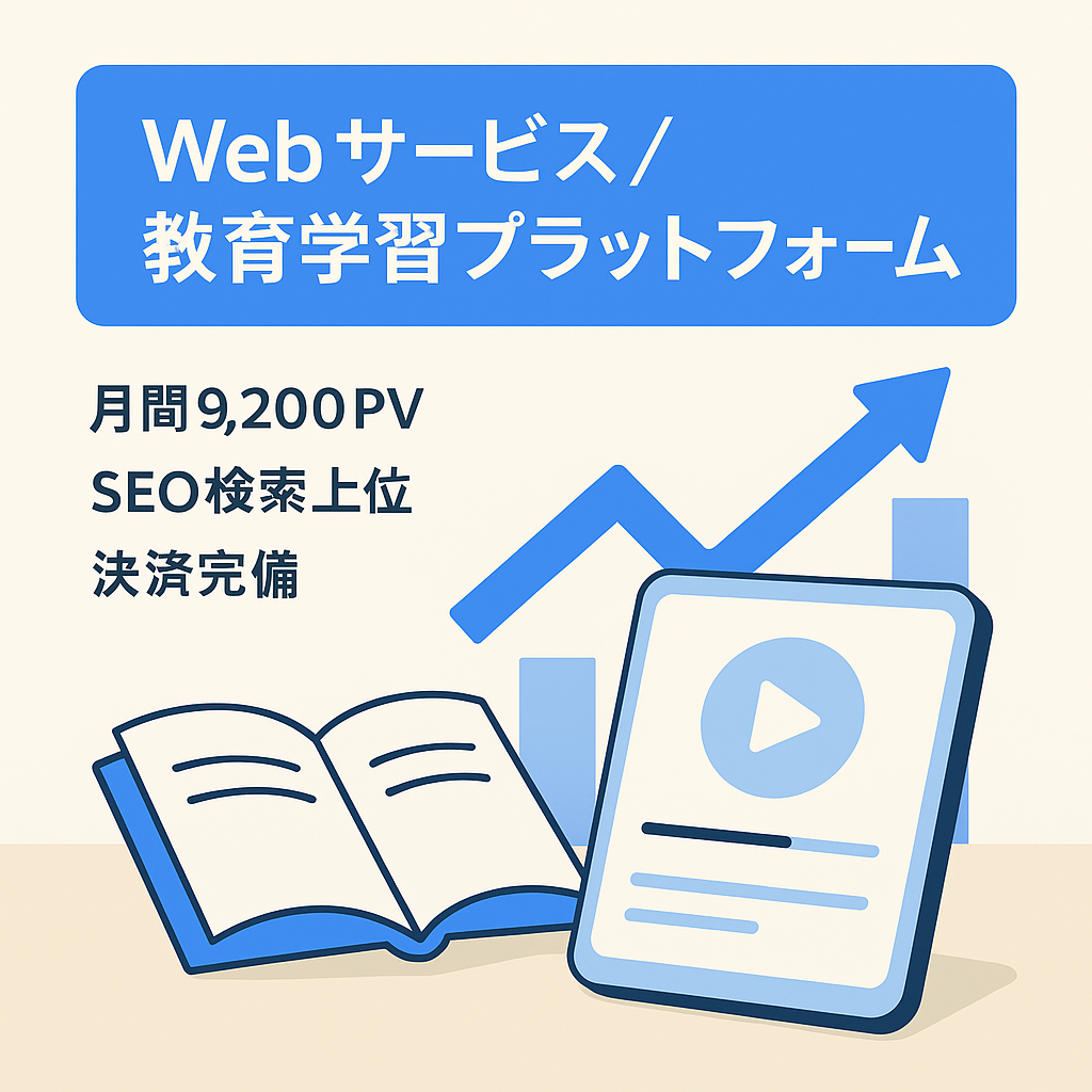 【Webサービス】次世代型の「教育」「学習プラットフォーム」/ 9,200pv / 73記事 / 25ユーザー / 月間71UU/内部SEOで1ページ目に表示