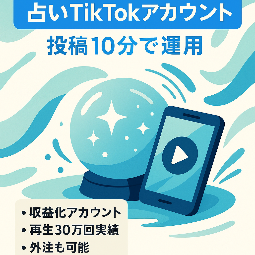 【投稿作成時間10分の簡単運用】占いのTiktokアカウント 収益済み
