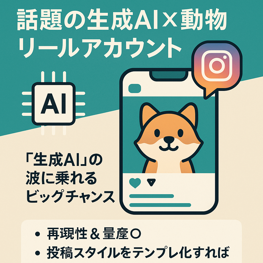 【属人性ゼロで量産◎】話題の生成AI×動物、リールメインのInstagramアカウント