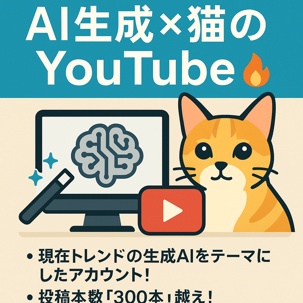 【登録者４万人】AI生成×猫でバズ実績あり！人気YouTubeアカウント🔥