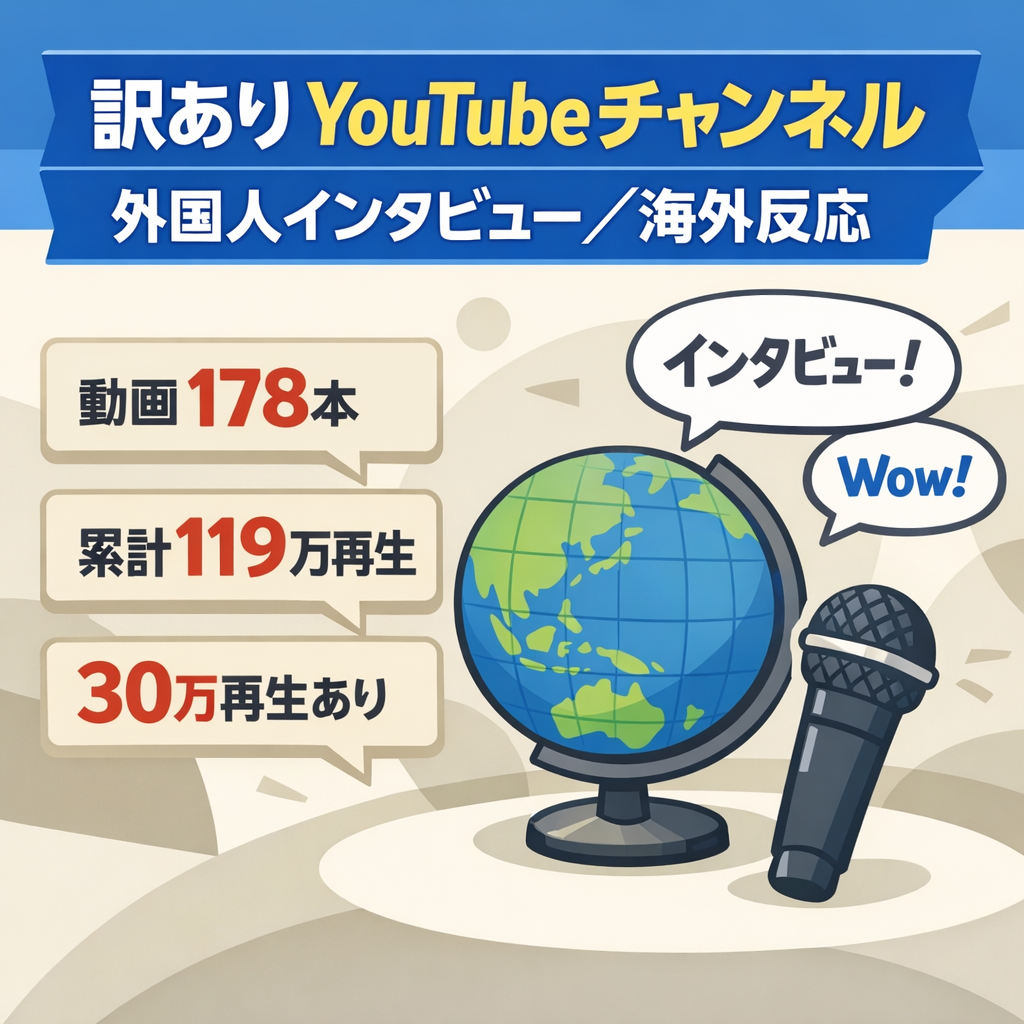訳あり：外国人インタビュー・海外の反応YouTube（動画178本）