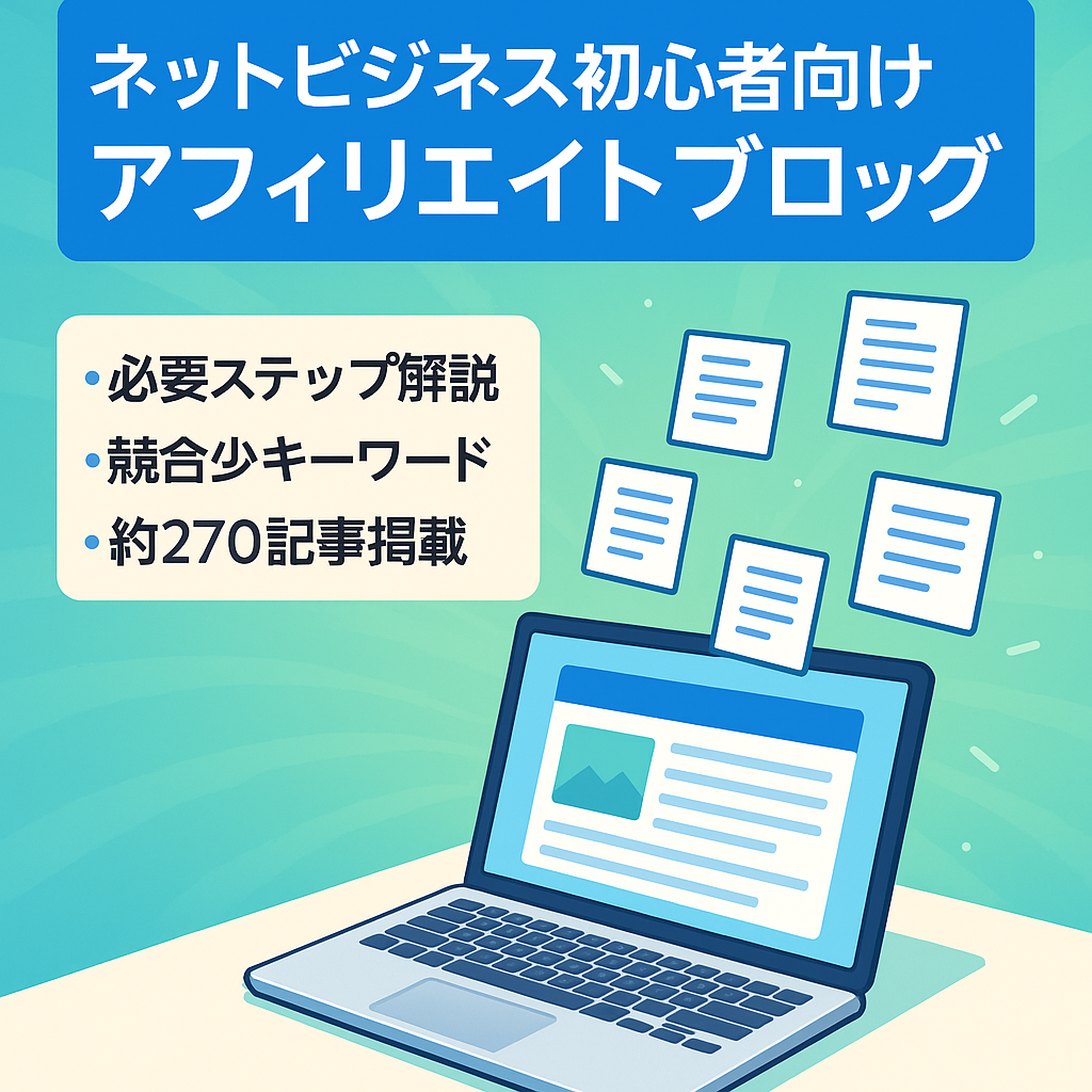 【約２７０記事】ネットビジネスを始めたい人にターゲットしたアフィリエイトブログ