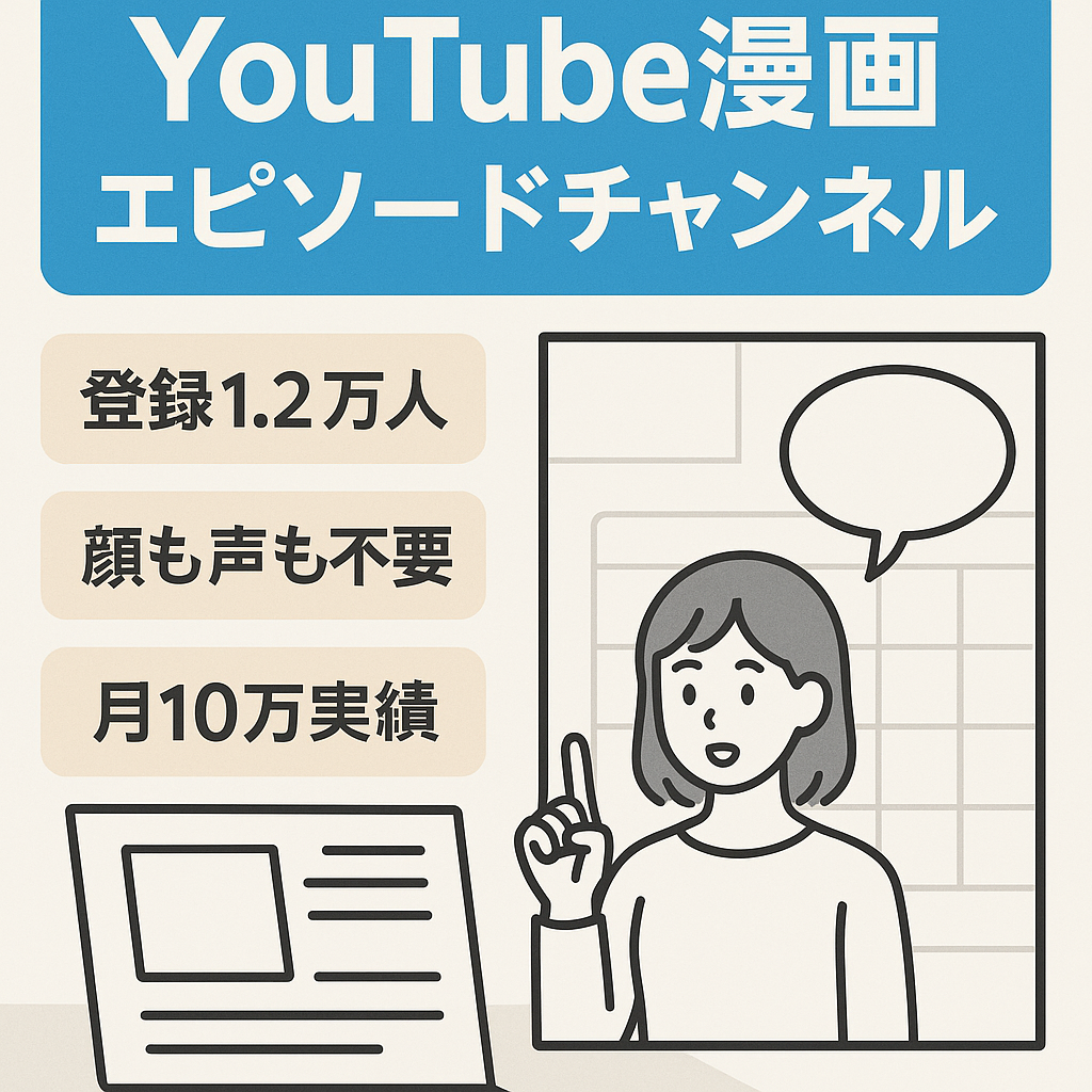 【2日に1回投稿で月10万超え実績有】顔出し・声出しなしの漫画エピソードチャンネル（登録者12000人超）