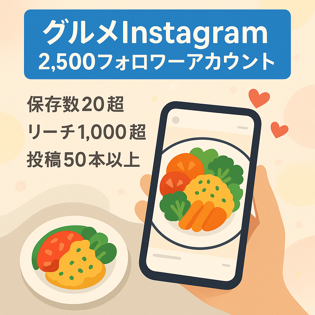 【グルメ系Instagram フォロワー2,500人以上】最高保存数20越え リーチ数1,000以上