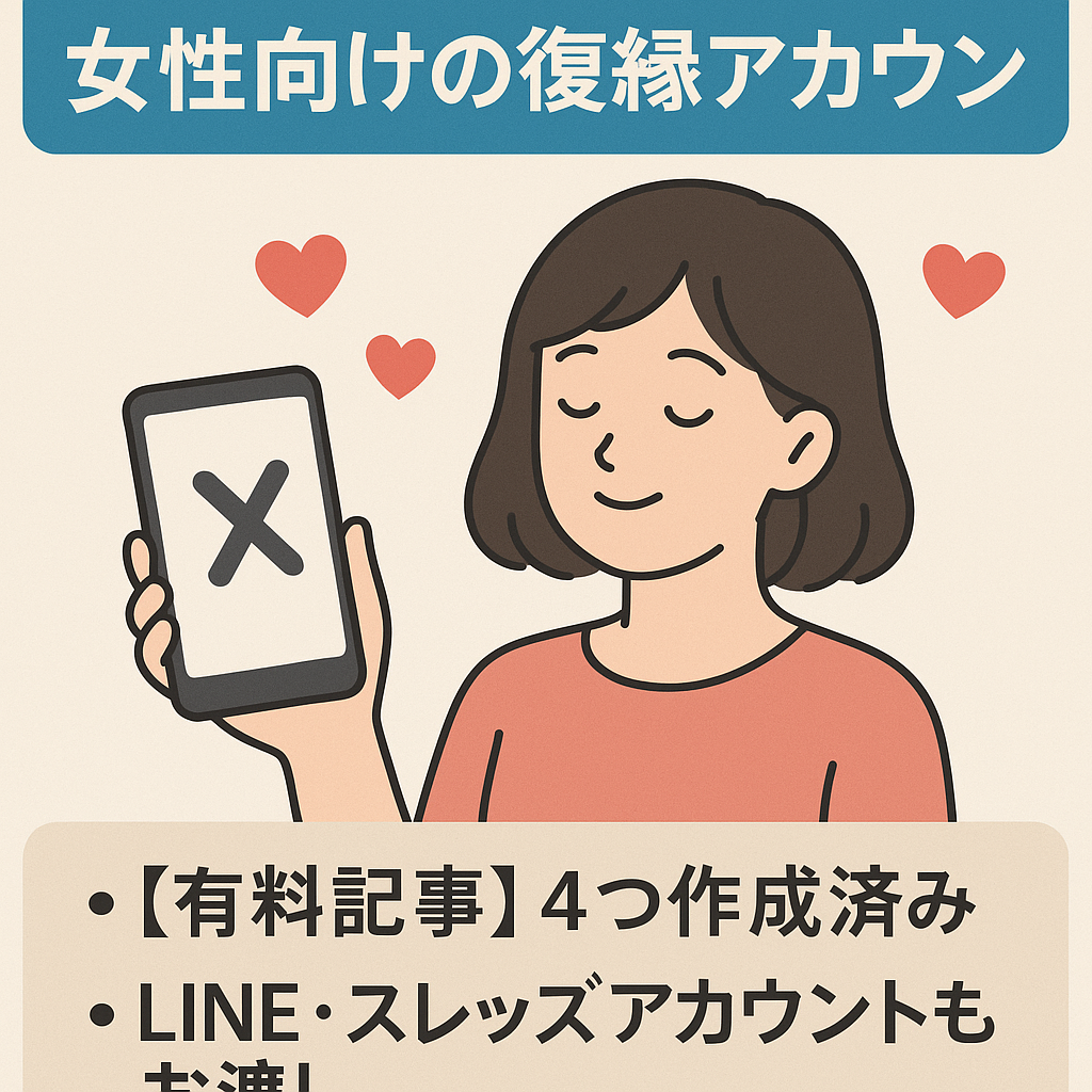 【毎月2万以上の売り上げ】女性向けの復縁アカウント（X）