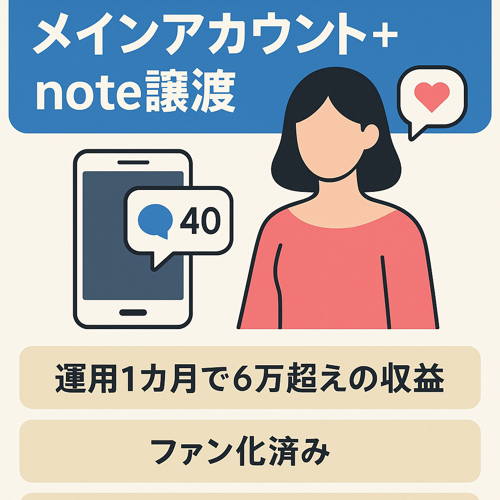 運営中はリプ40以上安定の実績あり、初月6万円収益済【X裏垢女子】メインアカウント+note譲渡