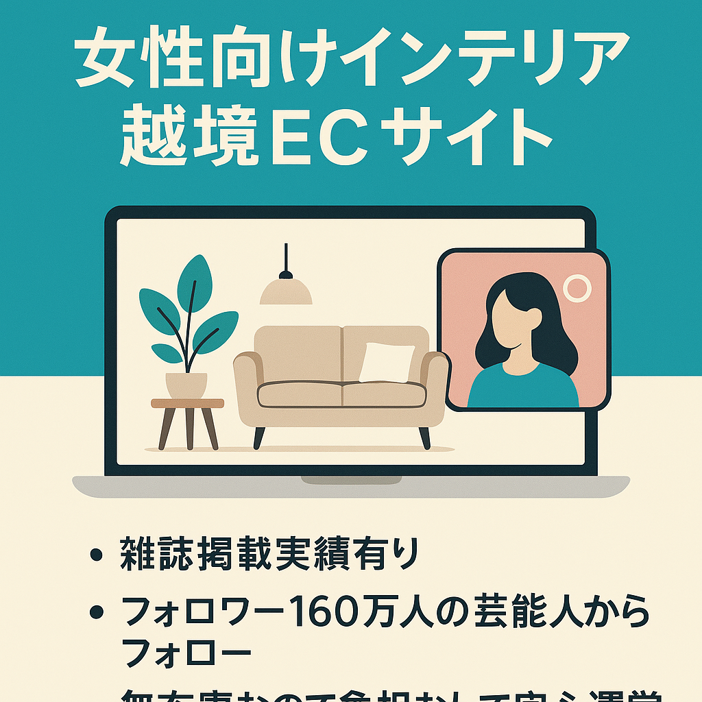 【2024年売上12,920,445円】女性向けインテリア無在庫販売越境ECサイト【フォロワー約4万人インスタアカウントも譲渡】