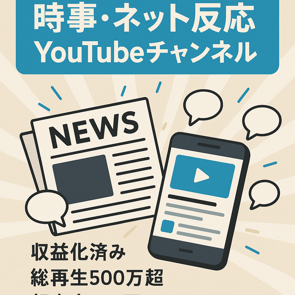 【収益化済み】時事ネタとネットの声を取り上げるチャンネル 、声出し顔出し無し可