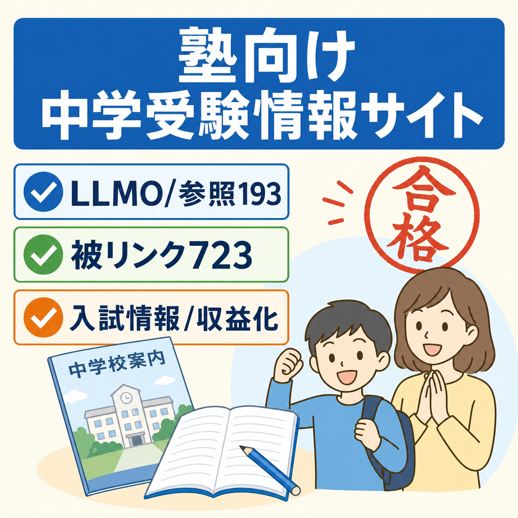 塾など中学受験に関わるビジネスに最適！全国の私立中学649校登録済みデータベース&情報サイト