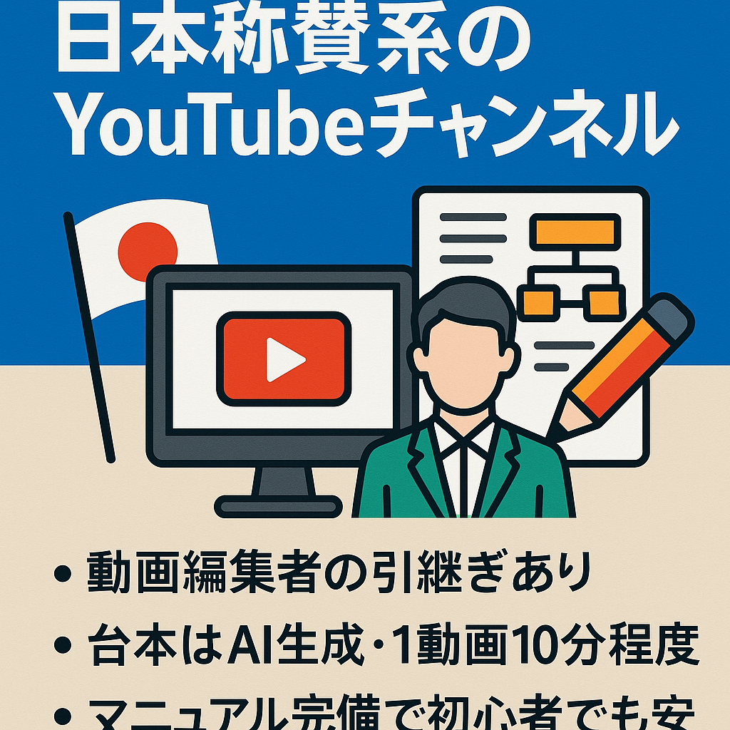【直近利益100万越え/外注引継アリ】日本称賛系のYouTubeチャンネル【マニュアル完備】