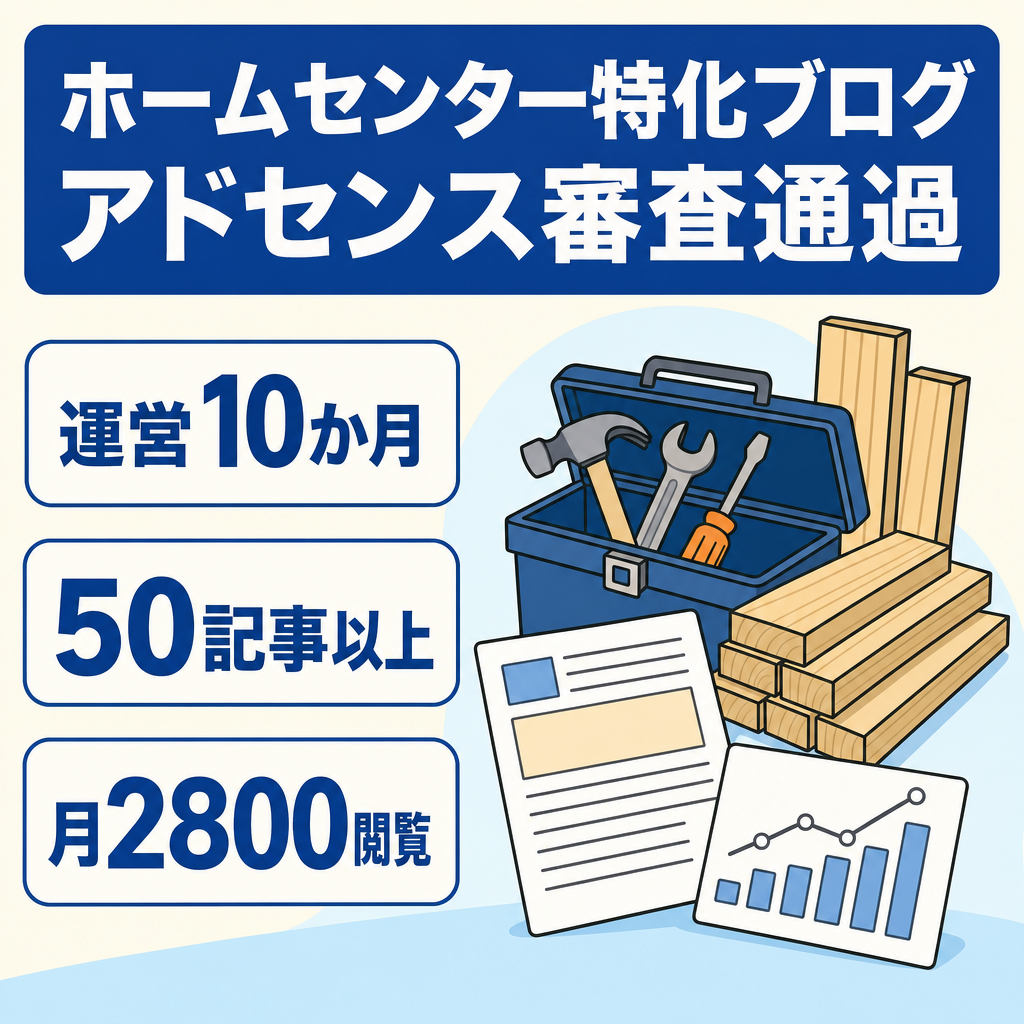 【アドセンス審査通過済み】某ホームセンター特化ブログ｜アドセンス＆ASPアフィリエイトによる収益