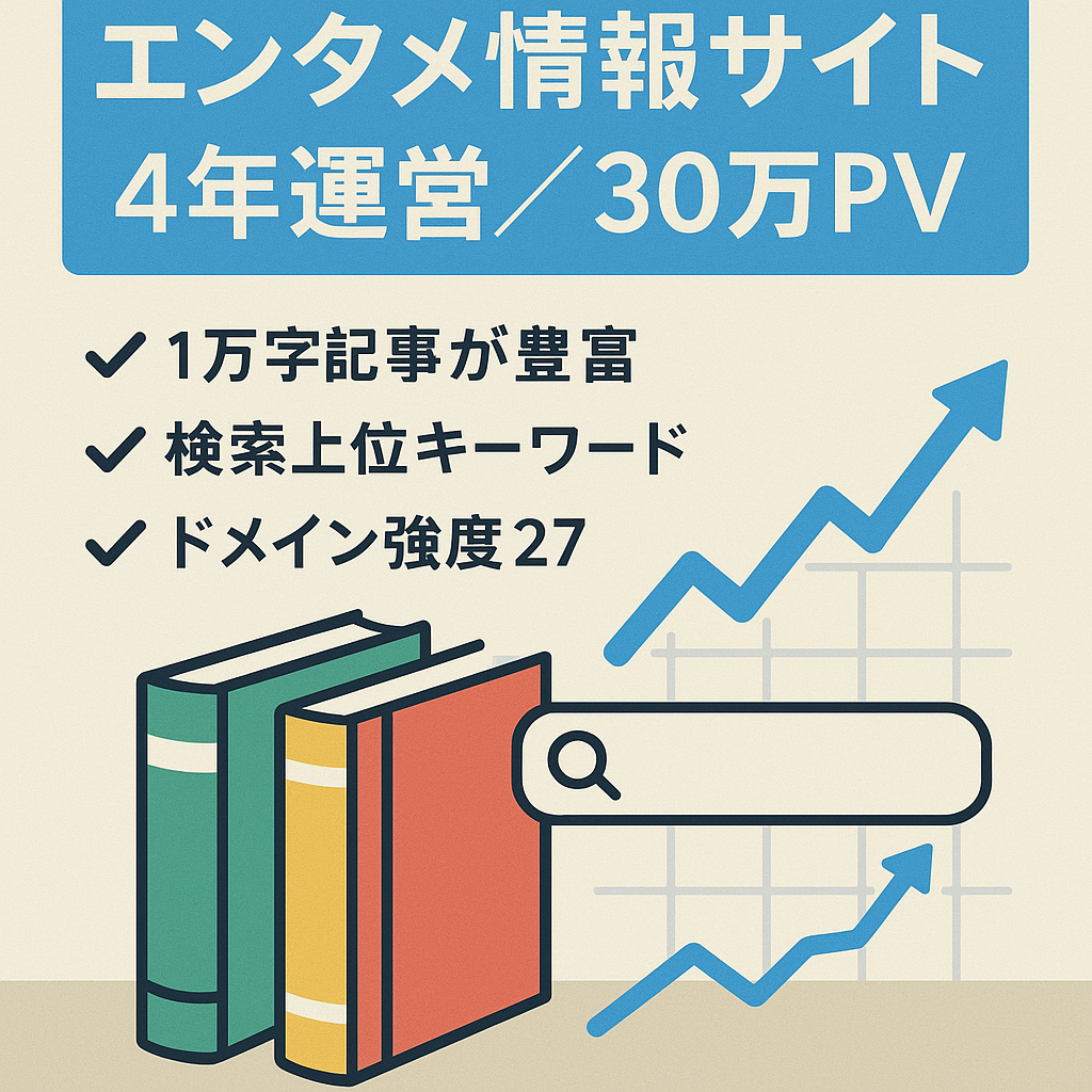 【運営歴4年、SEO集客、平均30万PV/月】漫画・アニメ・ライトノベル・海外ドラマなどの情報サイト