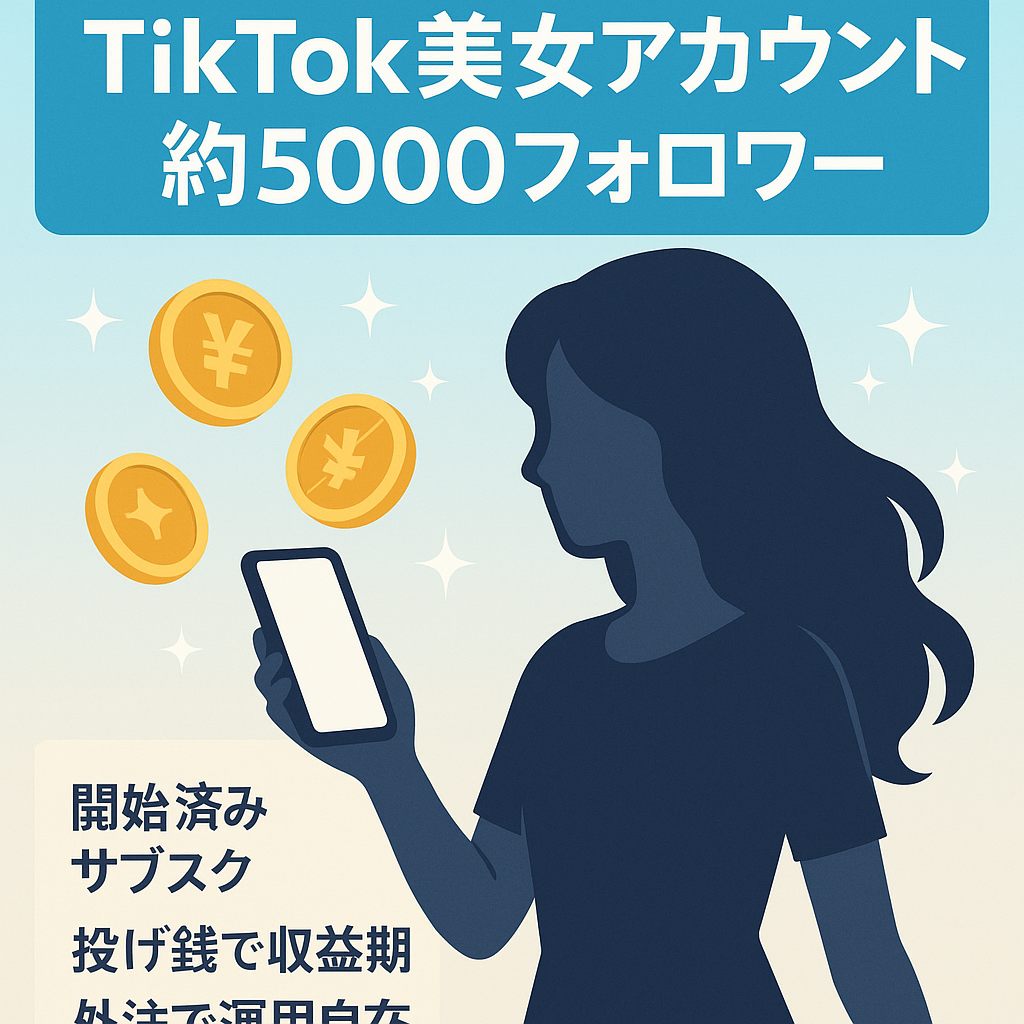訳あり　TikTok美女アカウント　フォロワー約5000人　サブスク登録済み