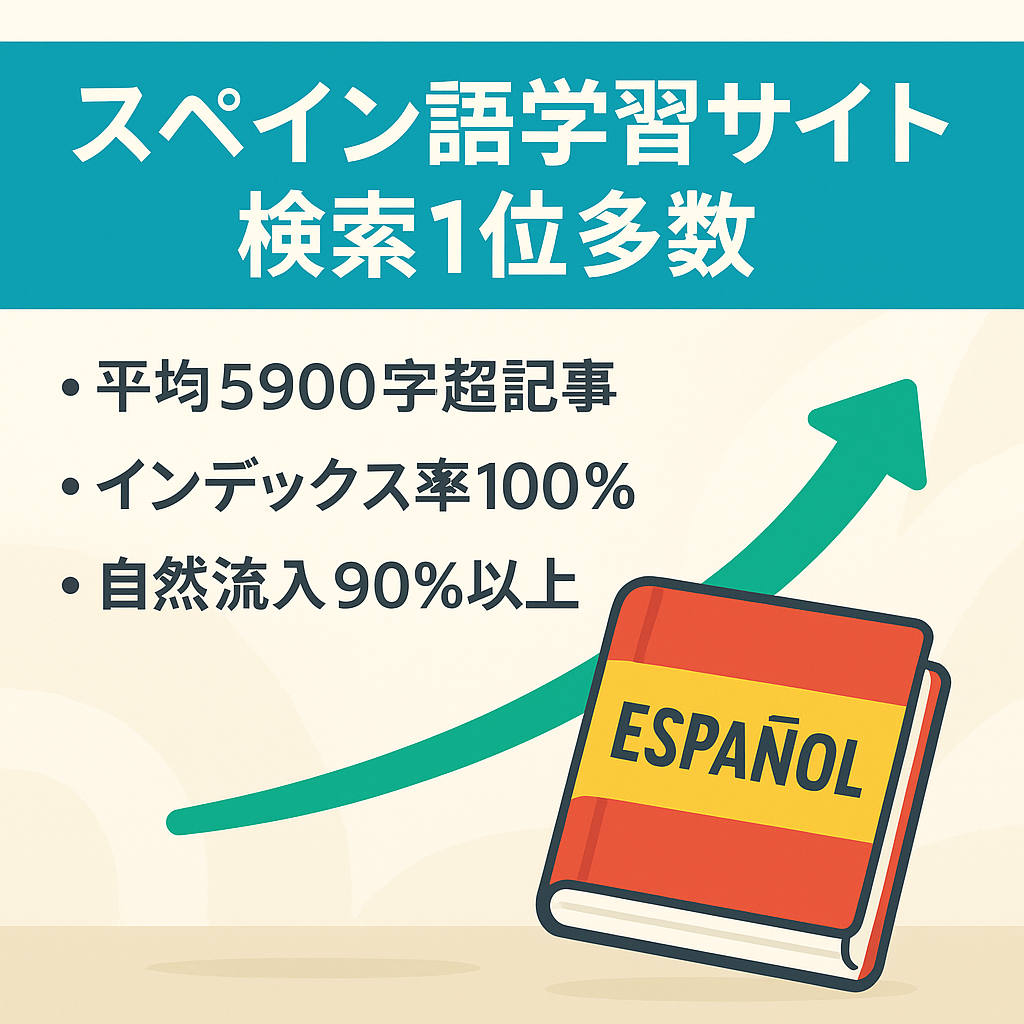 【Google検索１位キーワード多数】スペイン語学習特化サイト
