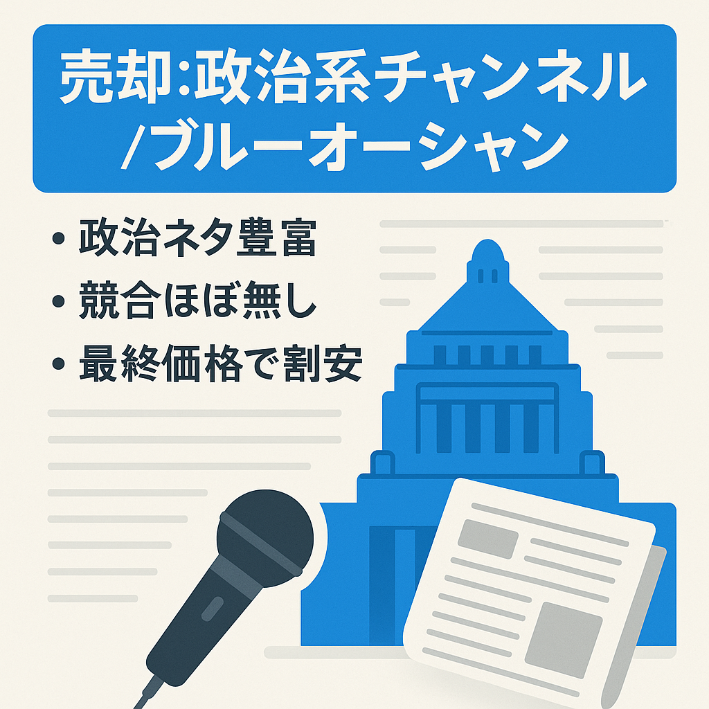 政治系ブルーオーシャン！経験者向け再現性あり※売り切り値引きします