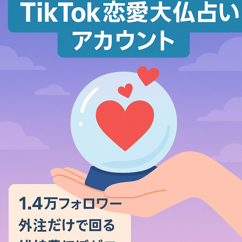 【TikTok1.4万！】属人性なし/フル外注可能!！大人気の恋愛大仏系(恋愛占い/スピリチュアル)