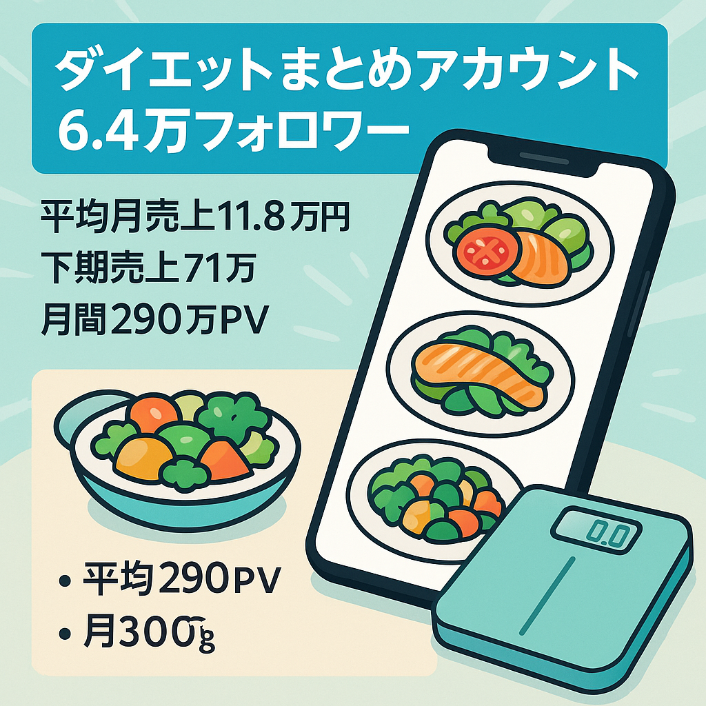 【フォロワー6.4万人】ダイエット キュレーションアカウント／290万PV