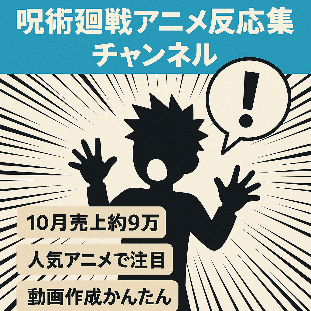 【10月売上約9万】呪術廻戦反応集チャンネル 【11月収益受取可】