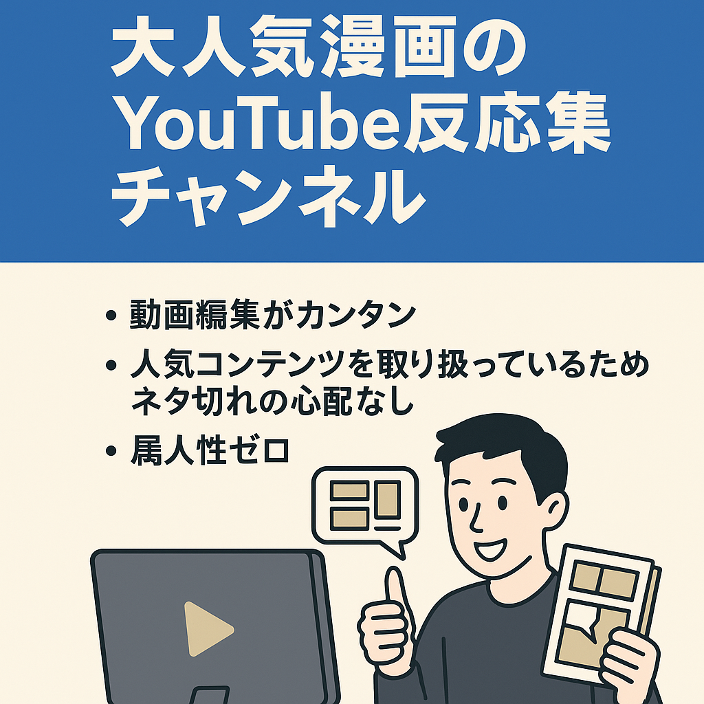 【収益化済み】大人気漫画のYouTube反応集チャンネル【属人性なし】