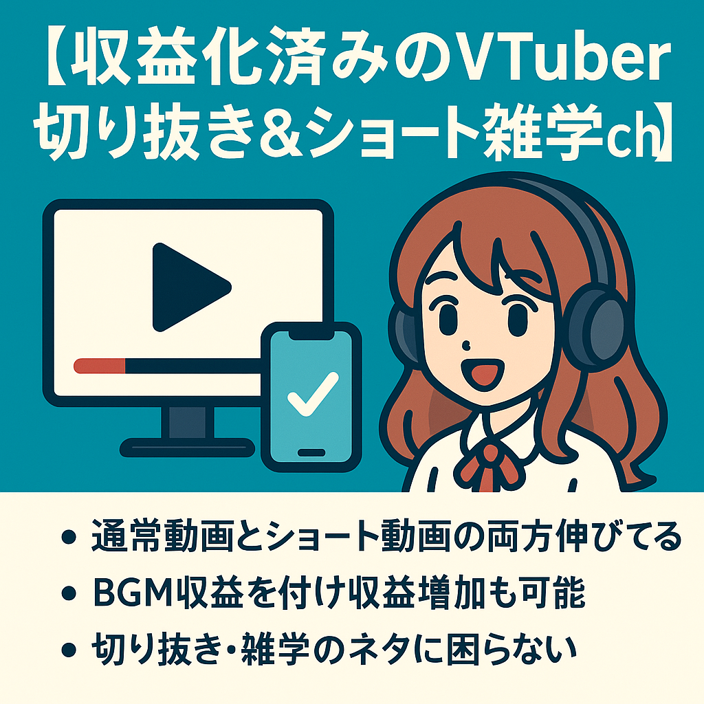 【収益化済みのVTuber切り抜き&ショート雑学ch】登録者8000人　総再生回数2700万回【通常動画＋ショート動画】