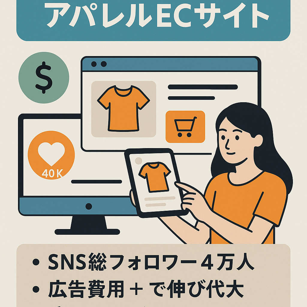 【6ヶ月で800万円】広告費2万円のみので月200万円売り上げるアパレルECサイト