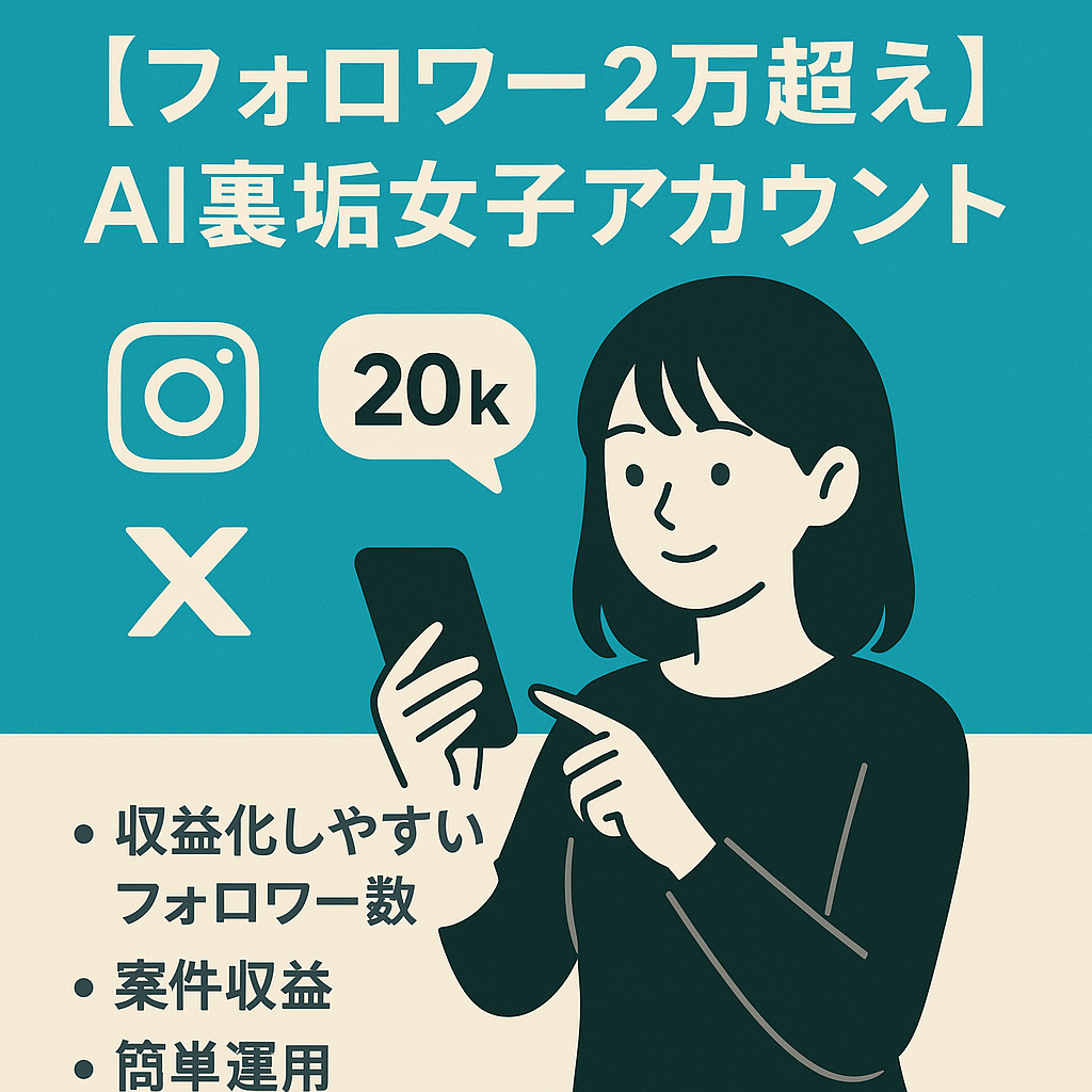 Instagram・Xフォロワー２万越えのAI裏垢女子アカウント